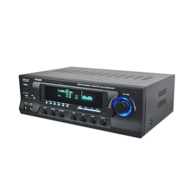 Pyle Home Theatre Amplifier Receiver with AM FM Tuner, Bluetooth, Sub ...