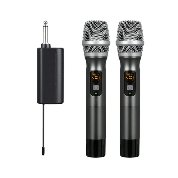 Pyle UHF Wireless Microphone System - Handheld Mic & Wireless Transmitter with Universal Plug-and-Play Audio