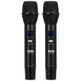 thumbnail image 1 of Pyle UHF Wireless Microphone System - Portable Digital Audio Sound Mixer Receiver w/ Bluetooth, 2 Handheld Mic, Receiver Base, Addressable Frequency, Great For Home Karaoke & Professional Use, Black, 1 of 7