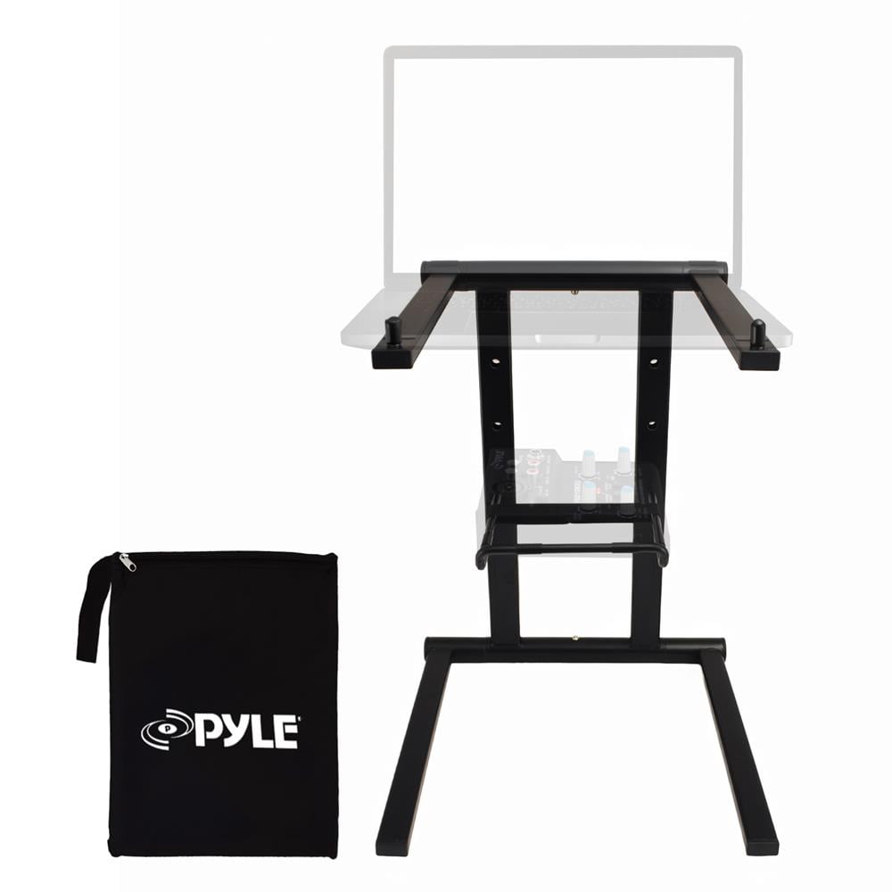 Pyle Universal Portable Foldable Professional DJ Laptop Stand w/ Accessory Tray