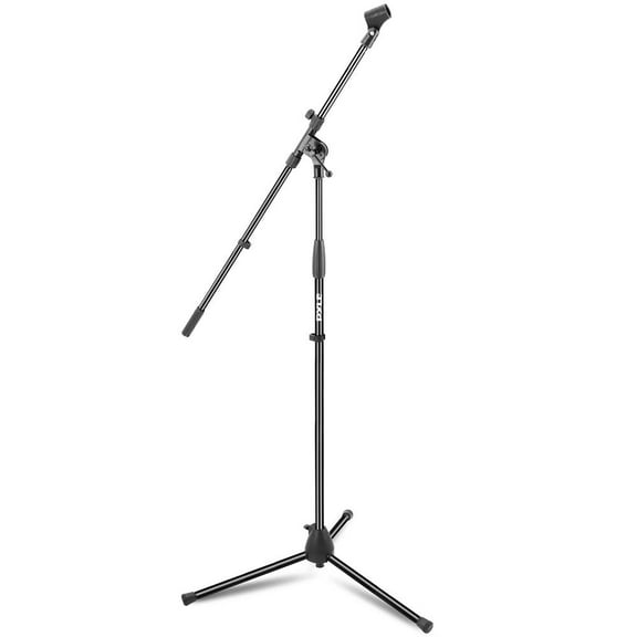 Pyle Universal Tripod Microphone Stand Adjustable Boom Arm Extends Up to 31", Lightweight Collapsible Mic Stand with Durable Tubing, Stable Tripod Base for Studio, Stage & Home Recording
