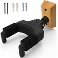 thumbnail image 1 of Pyle Usa Guitar Wall Hanger Mount Stand with Auto-Lock, Stringed Instrument Hook Holder with Real Wood Base., 1 of 6