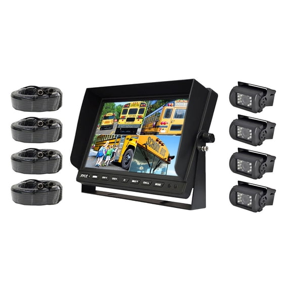 Pyle Weatherproof Rearview Backup System with 4 Cameras & 10 Inch Video Monitor