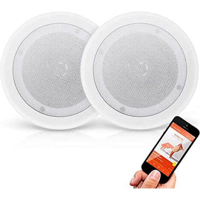 Pyle Wi-Fi Bluetooth 5.25” In-Wall/Ceiling Dual Active & Passive Speaker System W/ 240 Watts Remote