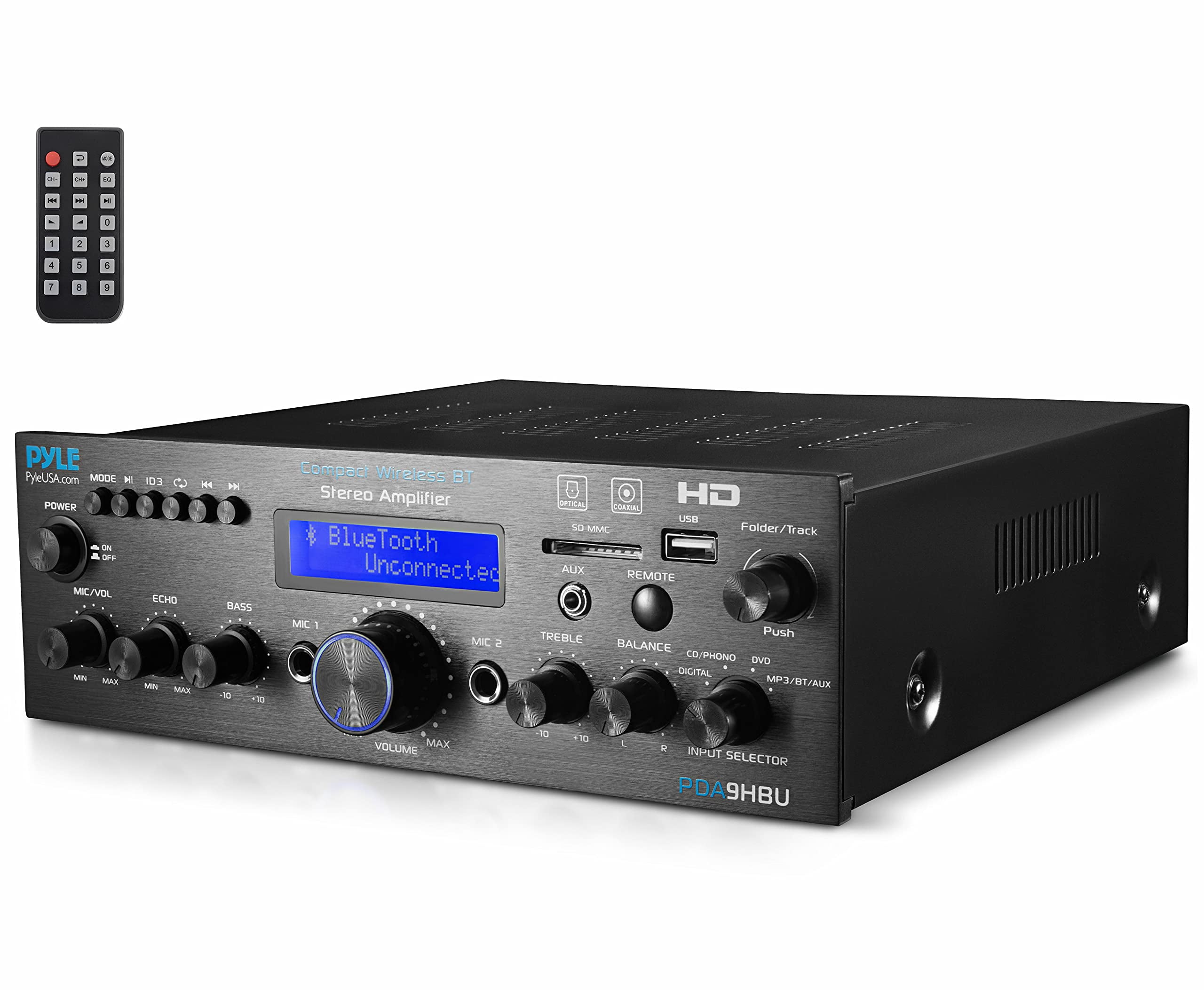 Pyle Wireless Bluetooth Power Amplifier System 200W Dual Channel Sound ...