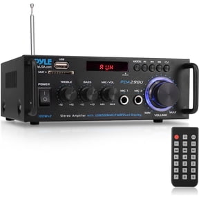 Pyle Wireless Bluetooth Stereo Power Amplifier - 200W Dual Channel Sound Audio Stereo Receiver