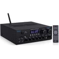 thumbnail image 1 of Pyle Wireless Bluetooth Streaming Amplifier, 300W Multi Channel Home Audio Receiver System with HDMI in/Out, Optical/Coaxial, FM Radio, USB/SD, AUX, RCA, Mic in, and BT/FM Antenna, 10.2x9.8x2.8, 1 of 7