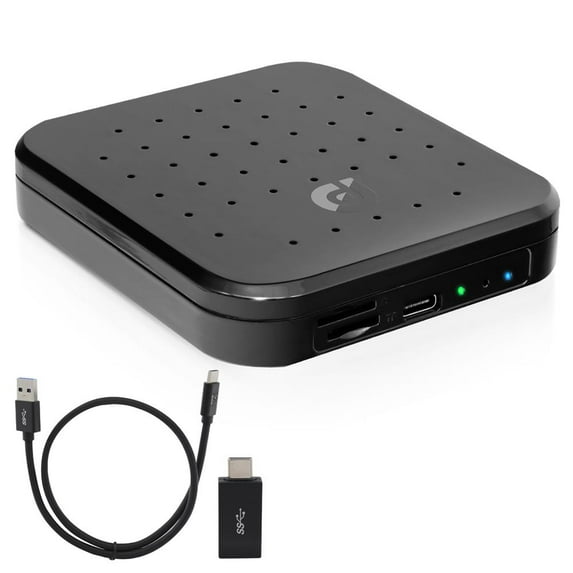 Pyle Wireless Carplay iA Box, 4GB RAM 64GB ROM, 2.4GHz, 5GHz Dual Band WiFi BT Octa Core 64Bits D, 4K Full HD, H.265, USB3.0 Android Box, Screen Mirroring, Install Android Apps - PAS22BK