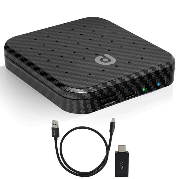 Pyle Wireless Carplay iA Box, 4GB RAM 64GB ROM, 2.4GHz, 5GHz Dual Band WiFi BT Octa Core 64Bits D, 4K Full HD, H.265, USB3.0 Android Box, Screen Mirroring, Install Android Apps - PAS20BD