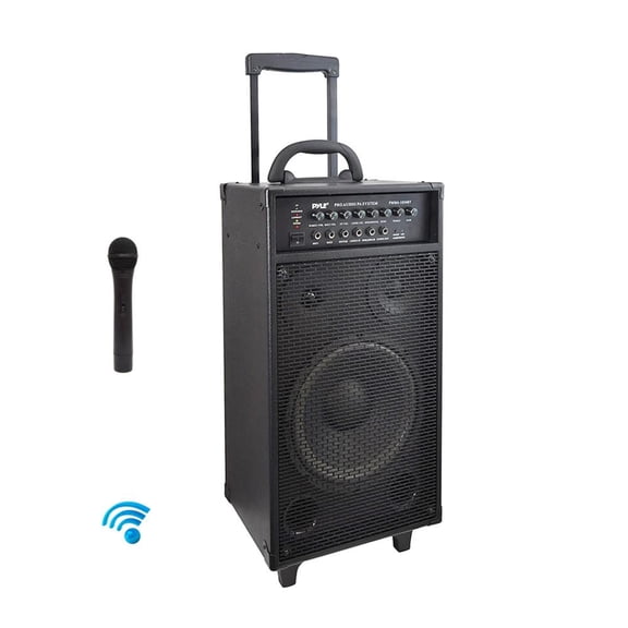 PYLE PWMA1050BT - Wireless Portable Bluetooth PA Speaker System, Built-in Rechargeable Battery, Wireless Microphone, 800 Watt