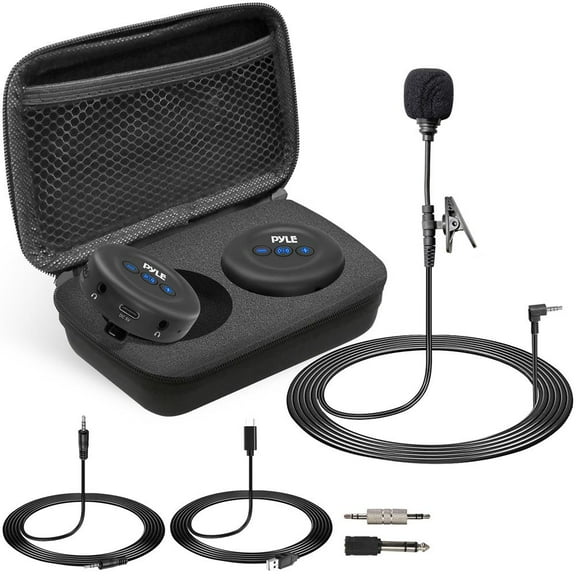 Pyle Wireless Transmitter Receiver Set - for TV /Projector /Audio to Headphones /Speakers /Soundbar /Camera, Plug & Play, No Sound Delay, 3.5mm AUX & RCA Input and Output Interface - PDWMU20