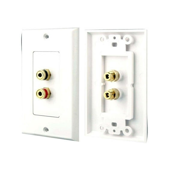 Pyle Home PHWP1 Dual Post Binding/Banana Plug Wall Plate White