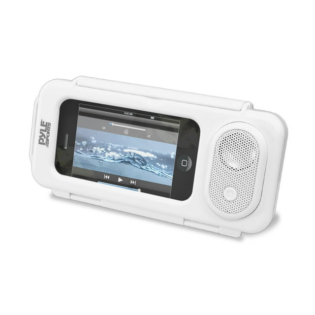 PyleHome Surf Sound Play Universal Waterproof iPod, iPhone4 & iPhone5 MP3 Player & Smartphone Portable Speaker & Case (Color White)