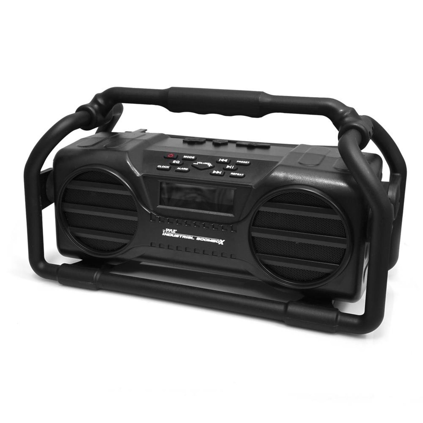 PyleIndustrial BoomBoX Rugged BT Speaker, Heavy-Duty & Splash-Proof Stereo Radio, Portable Sound System, USB/SD/MP3/FM Radio (Black) - image 1 of 7