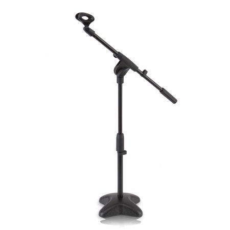 PylePro Adjustable Extendable Freestanding Base Desktop Microphone Stand, Black