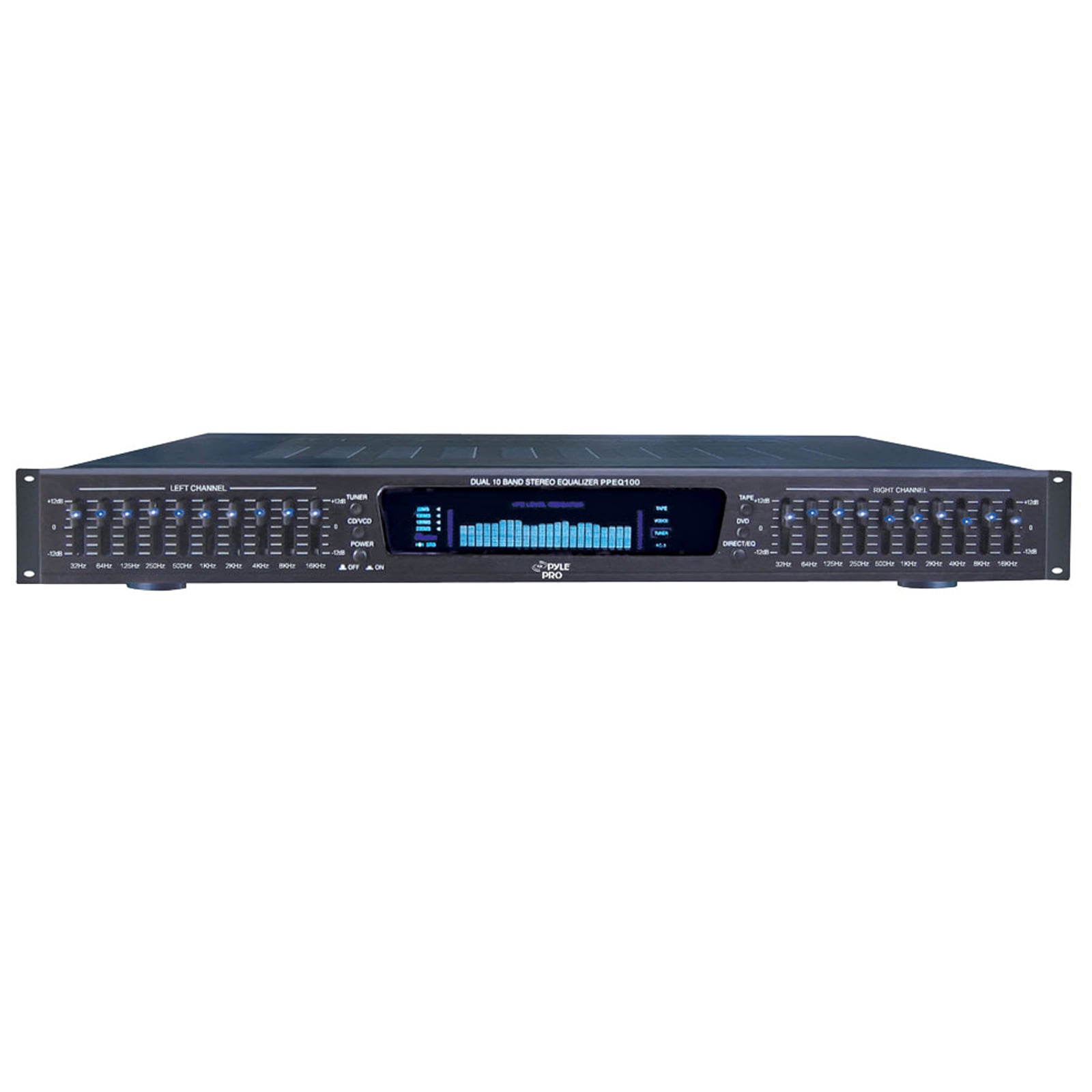 PylePro PPEQ100 19" Rack Mount Dual 10 Band 4 Source Input Stereo