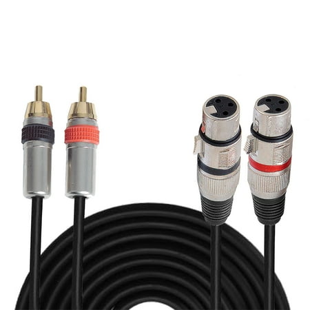 Pyle PPRCX05 - Dual 5ft. Professional Audio Link Cable XLR Female to RCA Male