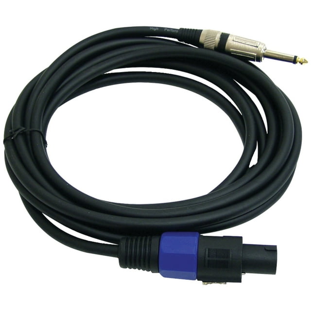 PylePro - PPSJ15 - 15ft. 12 Gauge Professional Speaker Cord Compatible With Speakon Connector to 1/4" Male