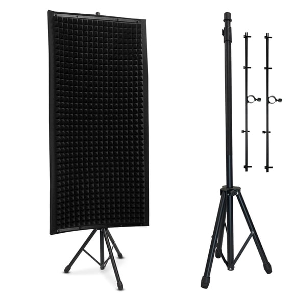 PylePro Sound Absorbing Acoustic Insulation Studio Foam Wall Panel w/ Stand
