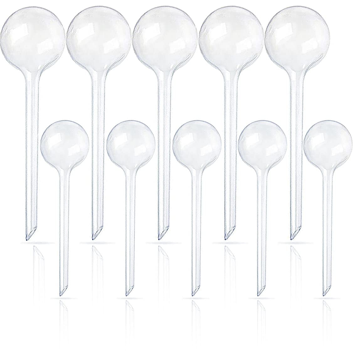Clear Plastic Self-Watering Plant Globes Set