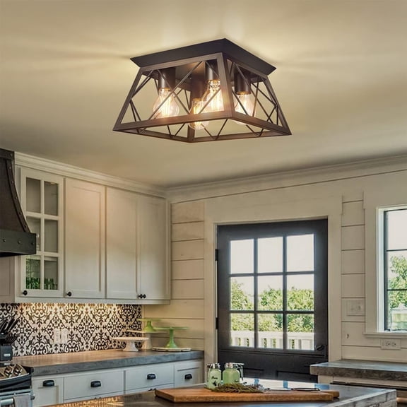 Pynsseu 4-Lights Flush Mount Ceiling Light Fixtures, Bulb Not Included