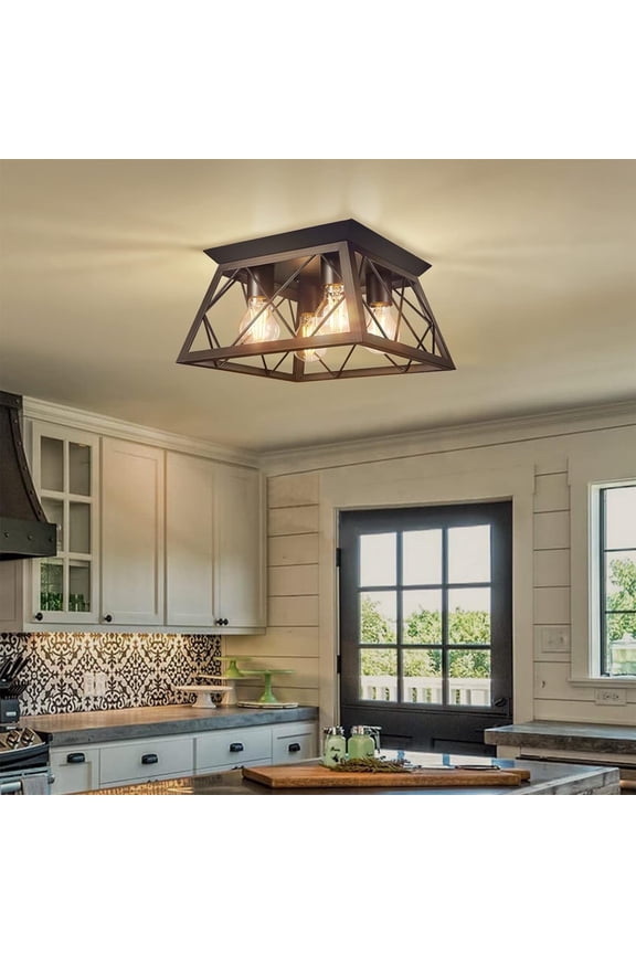 4-Lights Flush Mount Ceiling Light Fixtures, Bulb Not Included