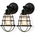 thumbnail image 1 of Pynsseu Industrial 2-Light Black Wall Sconces (2 Count), 1 of 8