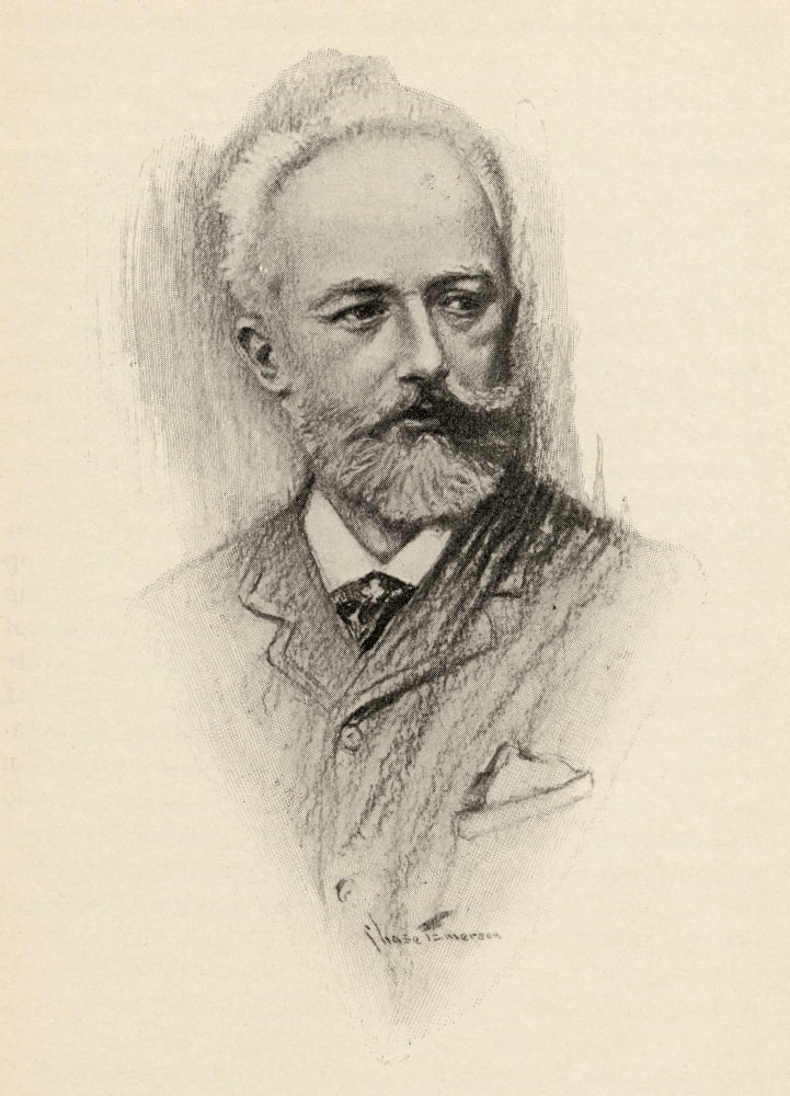Pyotr Ilyich Tchaikovsky 1840-1893 Russian Composer Portrait By Chase Emerson American Artist 1874-1922 Canvas Art - Ken Welsh Design Pics (13 x 18)