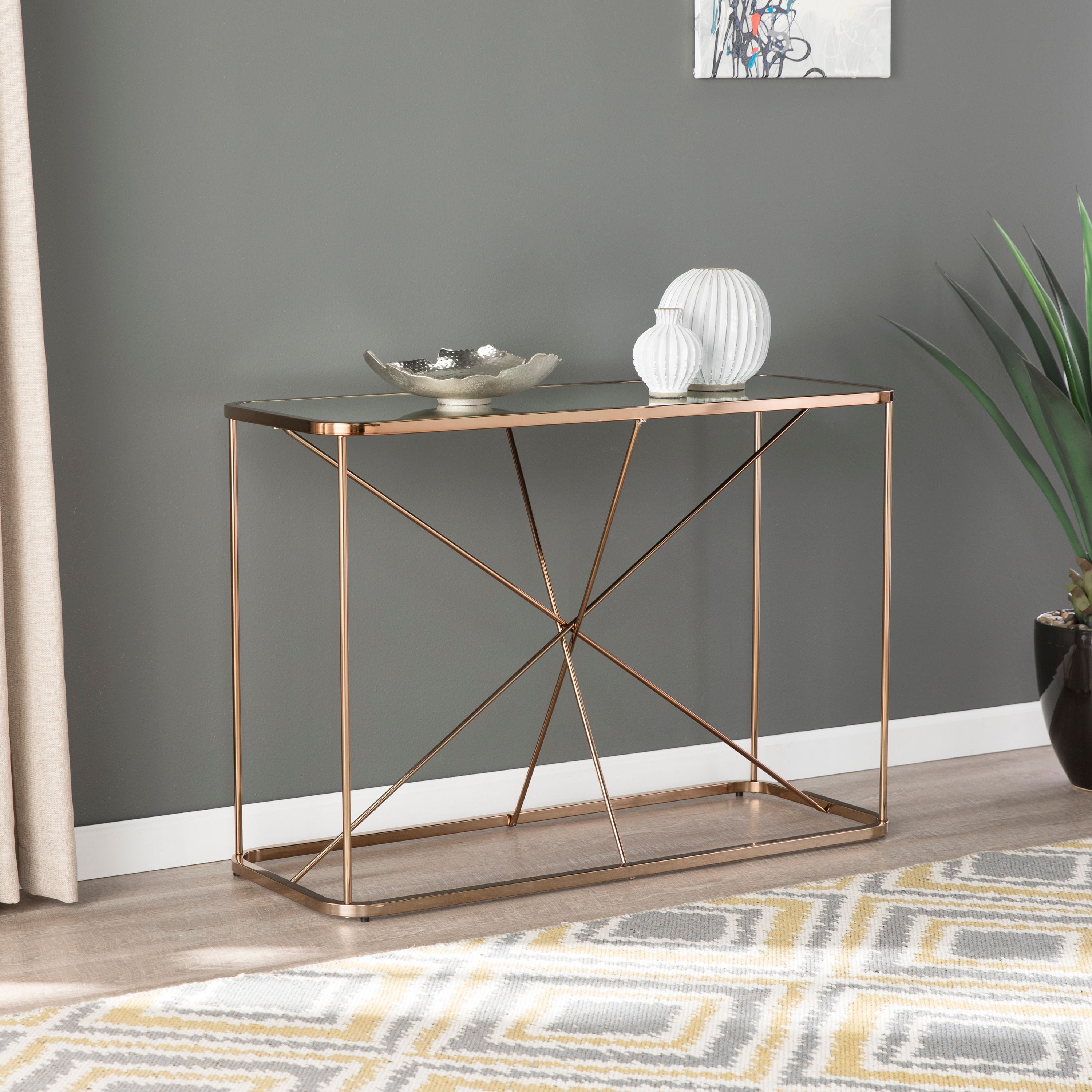 Art deco 2024 mirrored console table