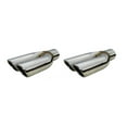 thumbnail image 1 of Pypes EVT19S 1970-1971 GTO Style Exhaust Tips 2-1/2 in Inlet - Dual 2-1/4 in Round Outlets - 10-3/4 in Long - Single Wall - Cut Edge - Angled Cut - Stainless - Polished - Pair, 1 of 3