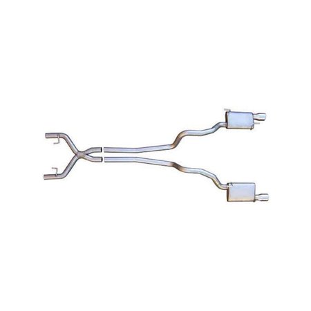Pypes Performance Exhaust SFM68 Cat Back Exhaust System; Split Rear Dual Exit; 2.5 in. True Dual; After-Cat X/Mid Pipes/Hardware/Violator Muffler/4 in. Polished Tips Incl. ;