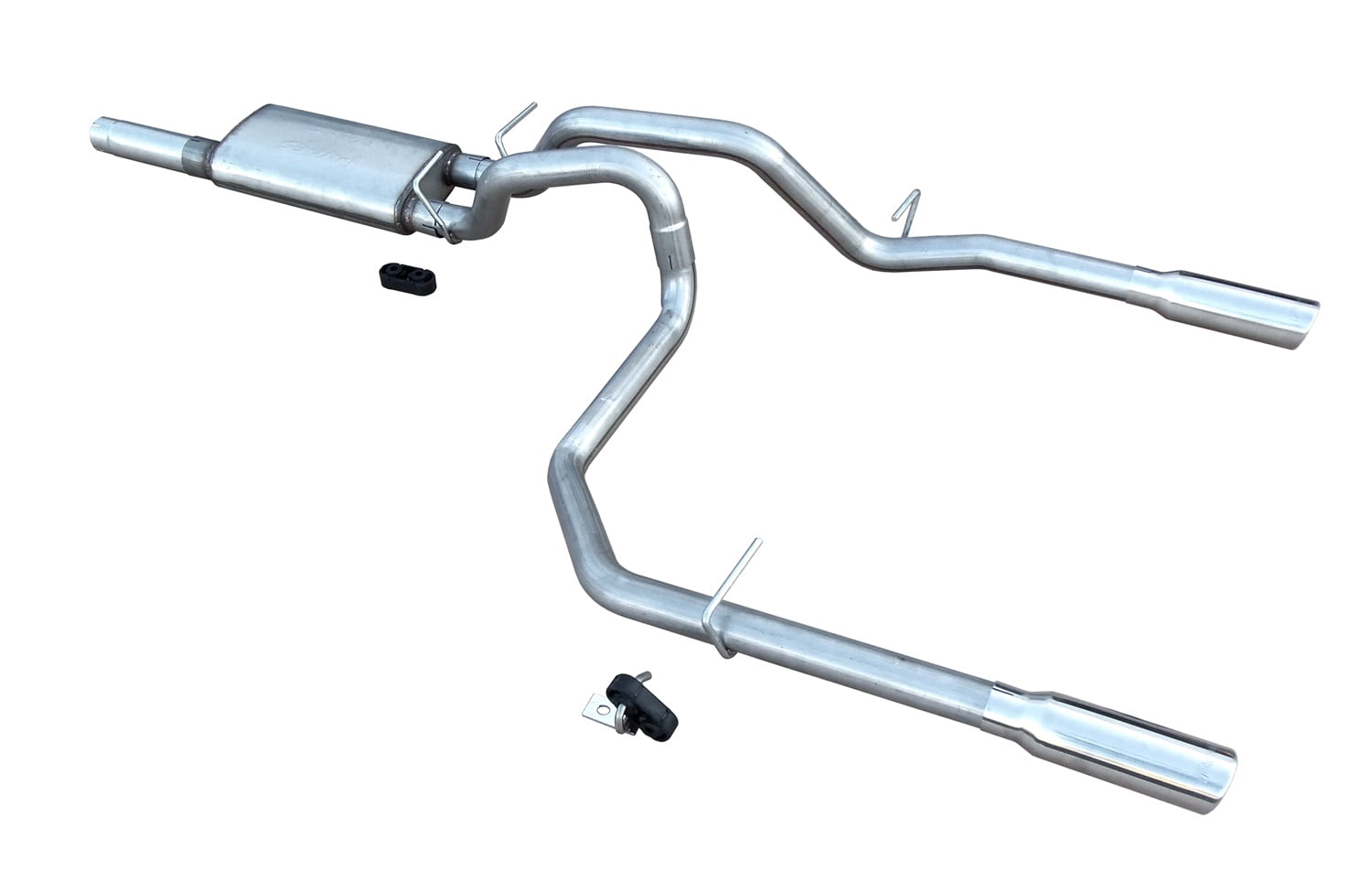 Pypes Performance Exhaust SGT29V Violator Series Cat Back Exhaust System; Split Rear Dual Exit; 3 in. Intermediate And 2.5 in. Tail Pipe; Violator Muffler/Hardware/3.5 in. Polished Tips Incl.;