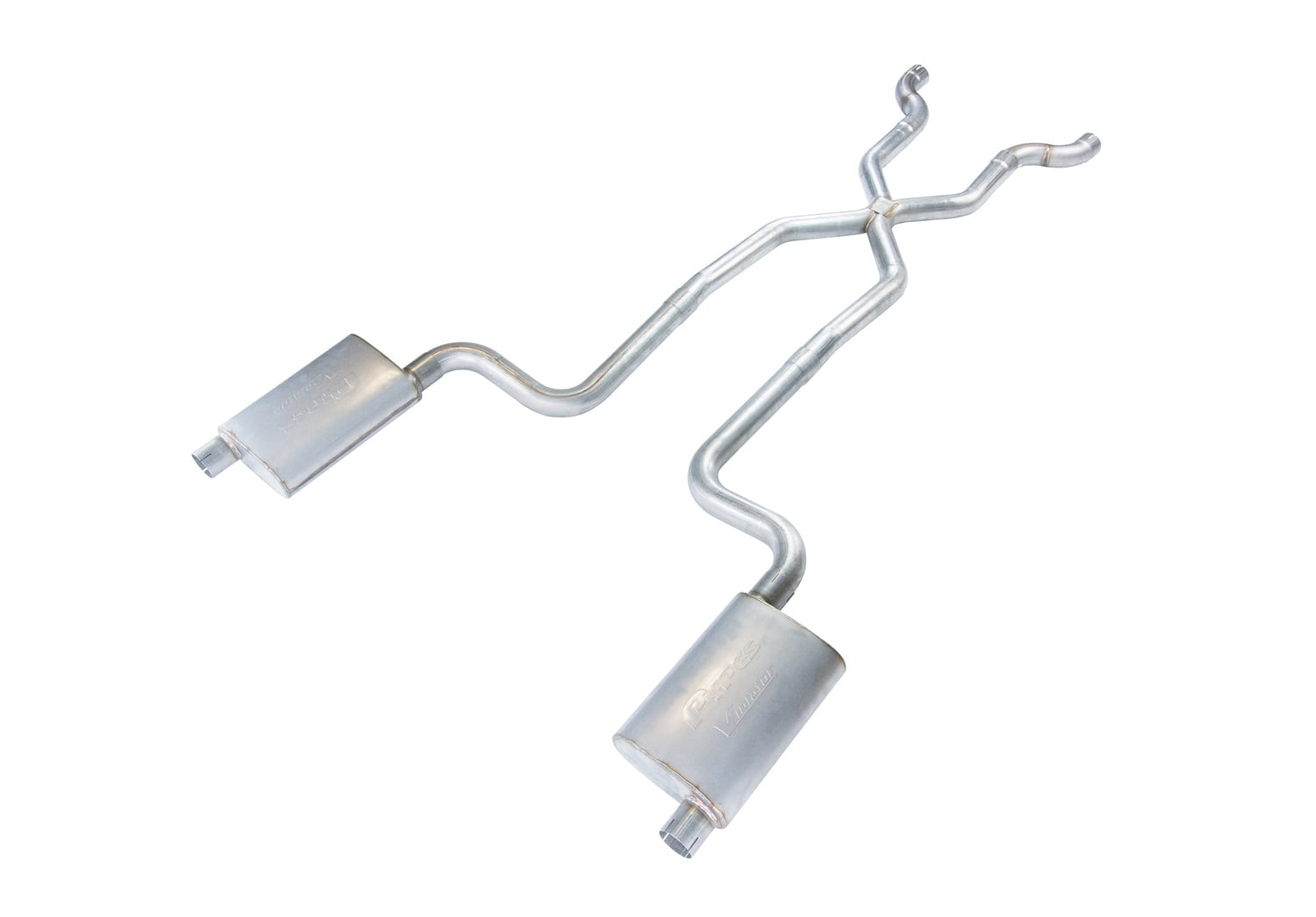 Pypes SCC12R Exhaust System - 2-1/2 in Diameter - 2-1/2 in Tips - Stainless - Natural