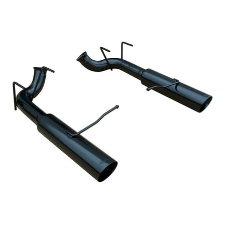 Pypes Performance Exhaust SFM76MSB Pype Bomb Series Axle Back Exhaust System; Split Rear Dual Exit; 4 in. Black Tips; Black Finish; Hardware Not Incl.; 304 Stainless Steel;