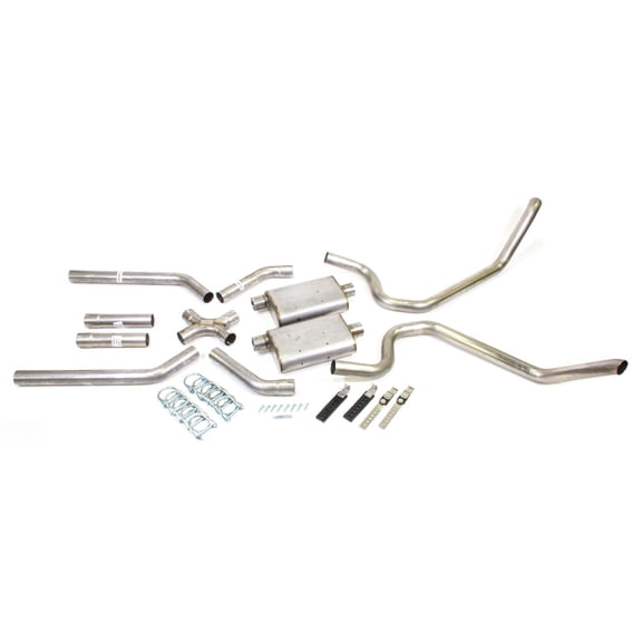 Pypes SGB10S Street Pro Exhaust System X-Pipe System - 2-1/2 in Diameter - 2-1/2 in Tips - Stainless