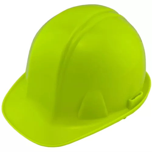 Pyramex 4Pt Cap Style Hard Hat With Ratchet Suspension - Hiviz Lime