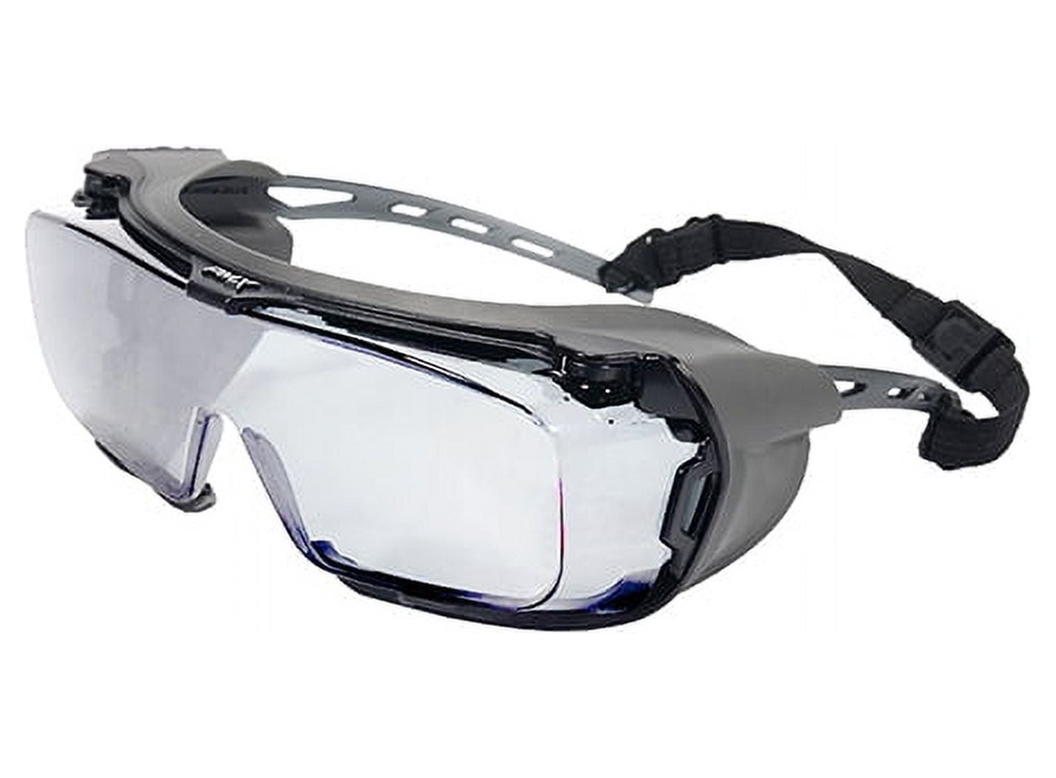 Black Polycarbonate Half Frame Frame Anti-Fog Clear Lens