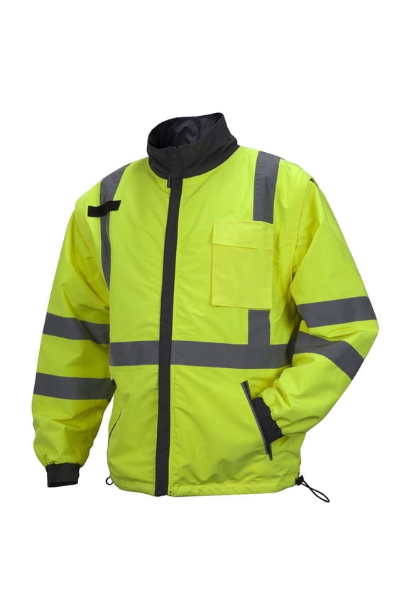 Safety Winter Wear RJR3410 Series Class 3 Hi-Vis Lime 4-in-1 Quilted Reversible Jacket  XXL