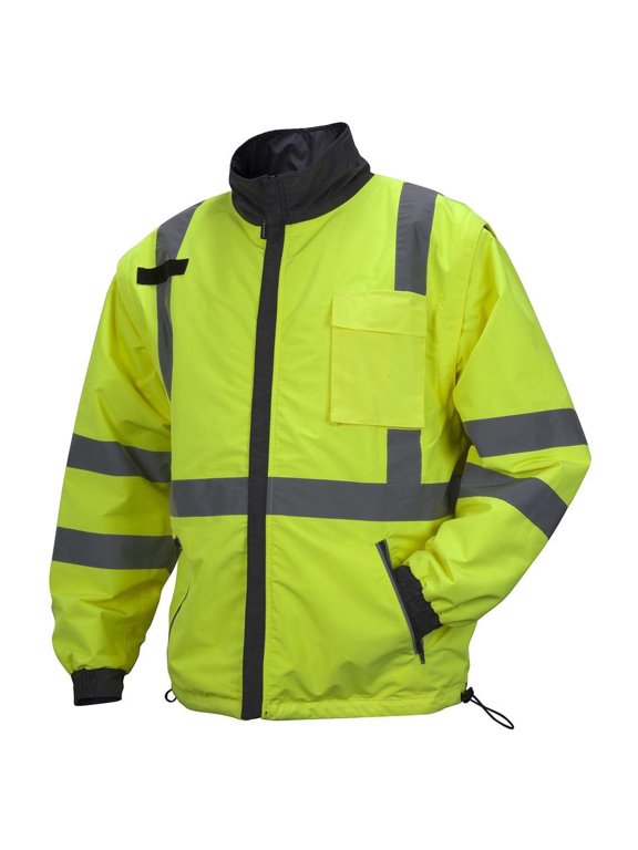 Safety Winter Wear RJR3410 Series Class 3 Hi-Vis Lime 4-in-1 Quilted Reversible Jacket XXL