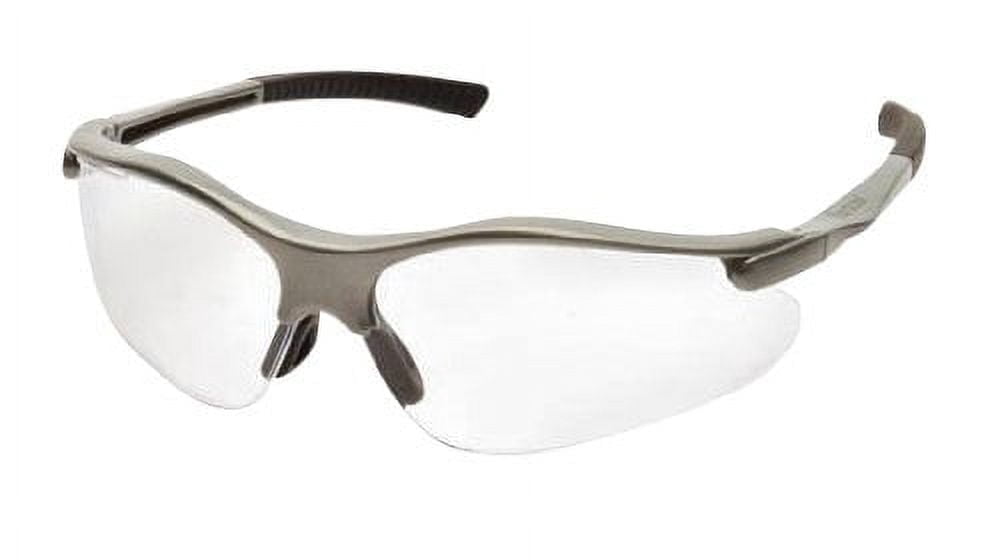 Pyramex Fortress Safety Glasses - Clear Lens with Silver Frame (10 Count) MS-97170