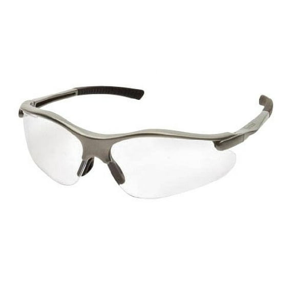 Pyramex Fortress Safety Glasses - Clear Lens with Silver Frame (4 Count) MS-97170