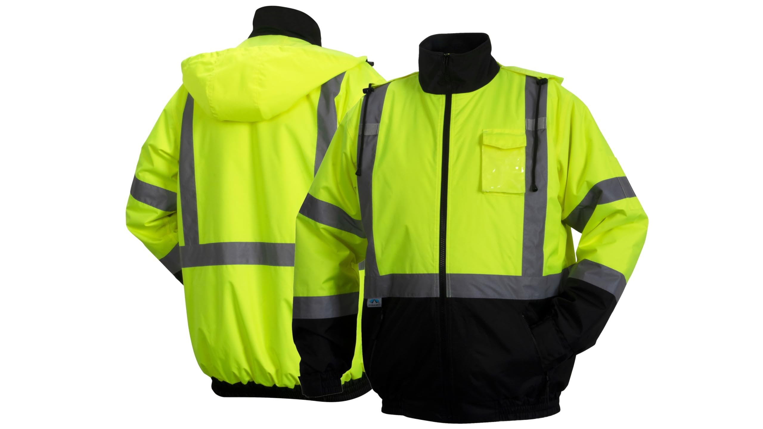 Pyramex RJ3210 TALL Series HI VIS Lime Waterproof Bomber Safety Jacket ...