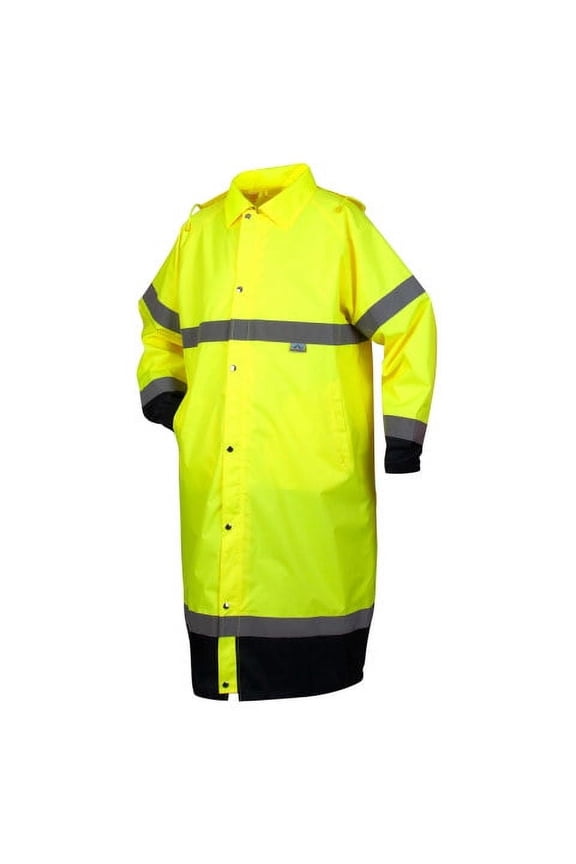 RRWC3110X2 PU/Poly Long Hi Vis Raincoat