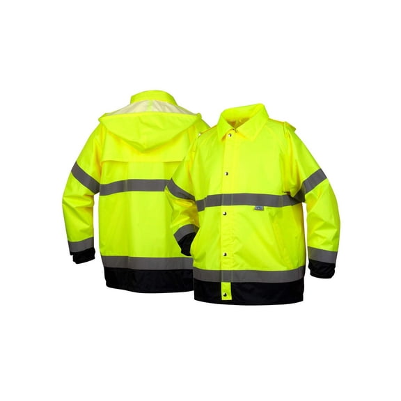 Pyramex RRWJ3110X4 PU/Poly hi vis jacket - size 4X large