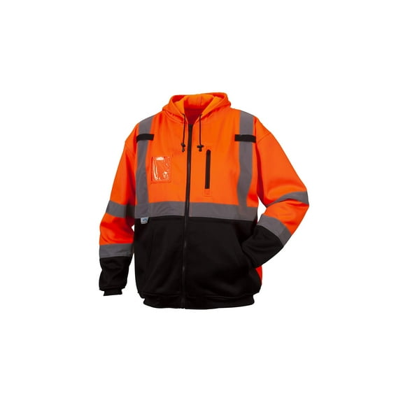 Pyramex RSZH3320X4 RSZH33 Series Sweatshirts Class 3 premium zipper sweatshirt in orange - 4X large, hi-vis orange