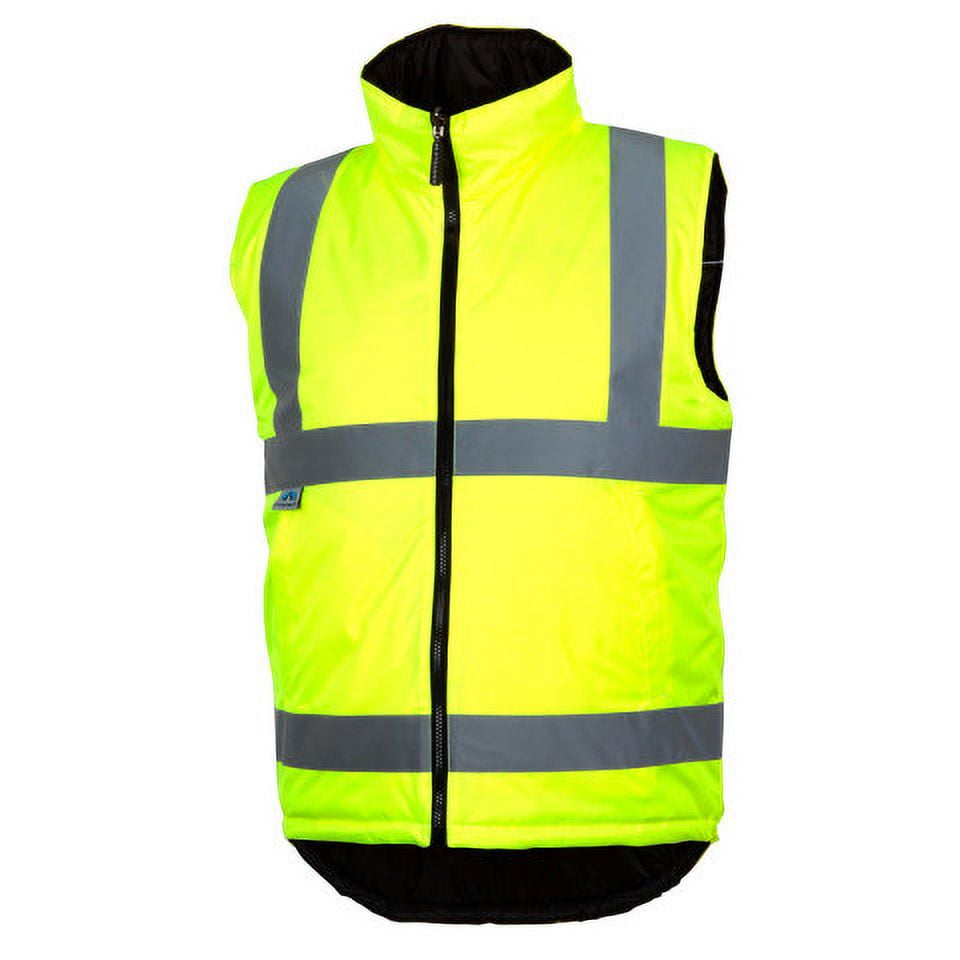 XL Hi-Vis Lime Polyester Reversible Safety Vest