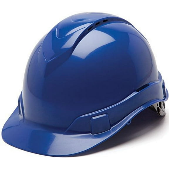 Pyramex Ridgeline Cap Style Hard Hat 4 Point Ratchet Vented Blue
