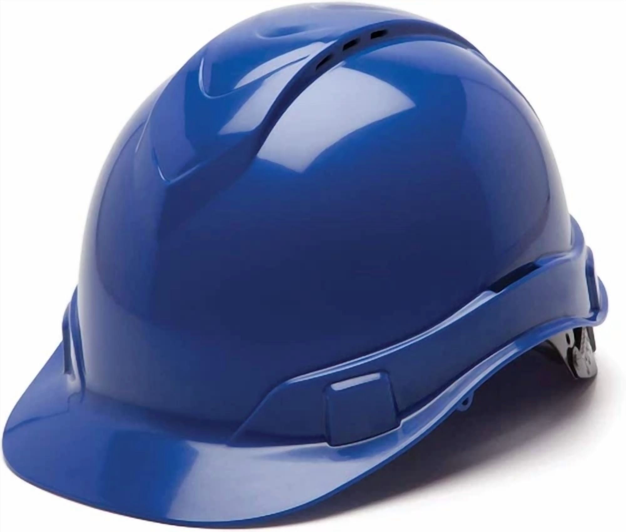 Pyramex Ridgeline Cap Style Hard Hat, Vented, 4-Point Ratchet Suspension, Blue