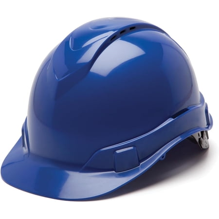 Pyramex Ridgeline Cap Style Hard Hat 4 Point Ratchet Vented Blue