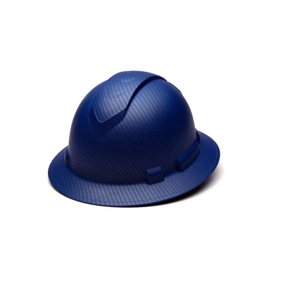 Pyramex Ridgeline Full Brim Hard Hat 4 Point Ratchet Matte Blue Pattern